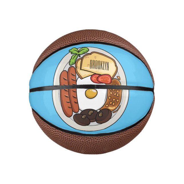 English breakfast cartoon illustration mini basketball (Front)