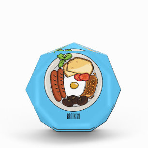 English breakfast cartoon illustration photo block