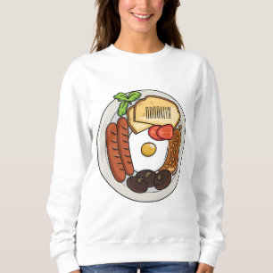 English breakfast cartoon illustration sweatshirt