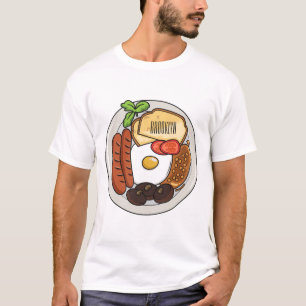 English breakfast cartoon illustration T-Shirt