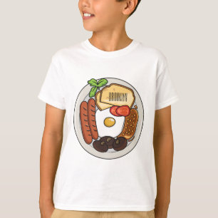 English breakfast cartoon illustration T-Shirt