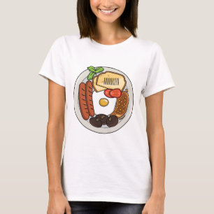 English breakfast cartoon illustration T-Shirt