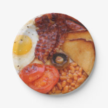 English breakfast paper party plate
