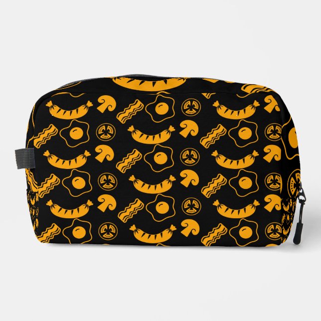 English Breakfast Pattern Dopp Kit (Front)