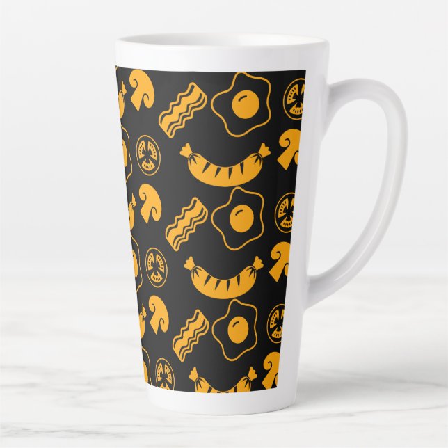 English Breakfast Pattern Latte Mug (Right)