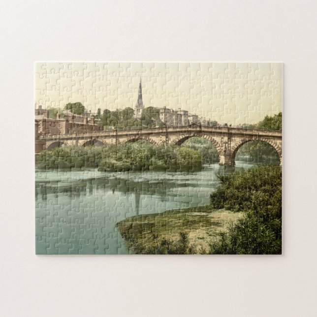 English Bridge, Shrewsbury, Shropshire, England Jigsaw Puzzle (Horizontal)