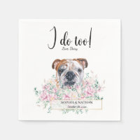 English British Bulldog Wedding Cocktail Napkins