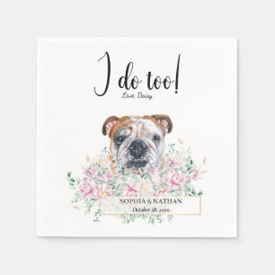 English British Bulldog Wedding Cocktail Napkins