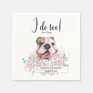 English British Bulldog Wedding Cocktail Napkins
