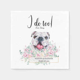 English British Bulldog Wedding Cocktail Napkins