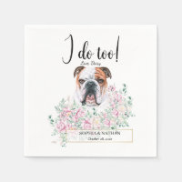 English British Bulldog Wedding Cocktail Napkins