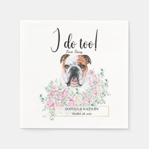 English British Bulldog Wedding Cocktail Napkins