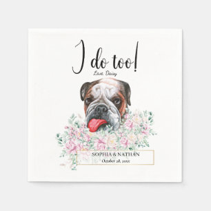 English British Bulldog Wedding Cocktail Napkins