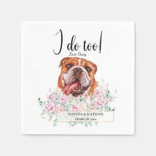 English British Bulldog Wedding Cocktail Napkins