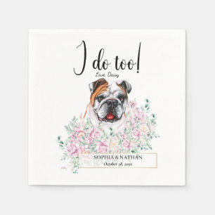 English British Bulldog Wedding Cocktail Napkins