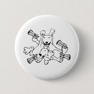 english bull terrier 6 cm round badge