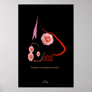 English Bull Terrier Bliss with roses Pet Art Poster