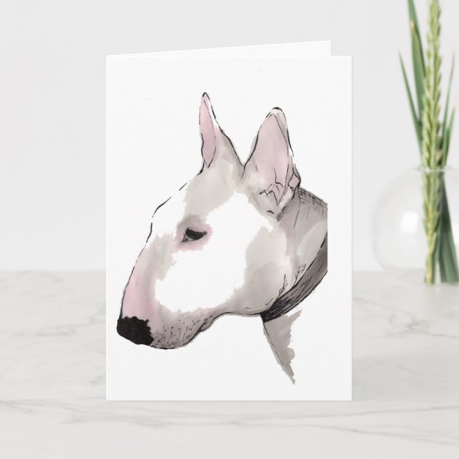 english bull terrier card portrait (Front)