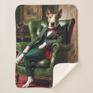 English Bull Terrier Cushion/Pillow Sherpa Blanket