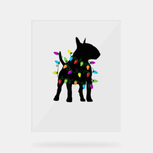 English Bull Terrier Dog Christmas Lights  Acrylic Sign