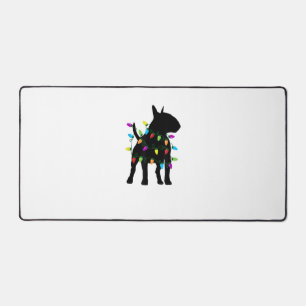 English Bull Terrier Dog Christmas Lights  Desk Mat