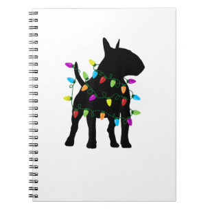 English Bull Terrier Dog Christmas Lights Notebook