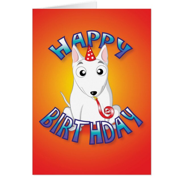 english bull terrier - hat&whistle - happy birthda (Front)