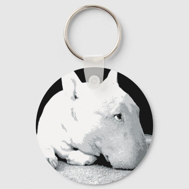 English Bull Terrier, Pop Art Print Key Ring (Front)
