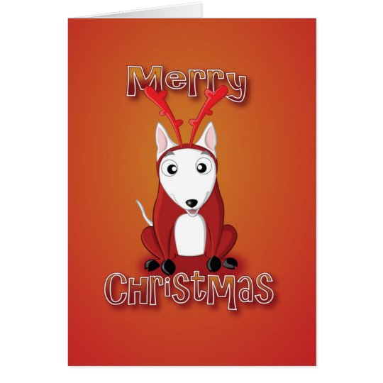 english bull terrier-reindeer costume-merry xmas card
