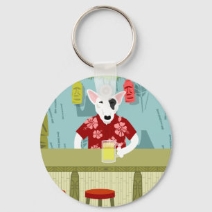 English Bull Terrier Tiki Bar Key Ring