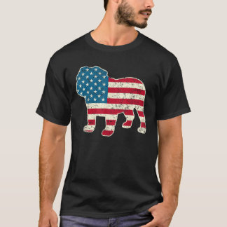 English Bulldog 4th of July Men Women Dog American T-Shirt