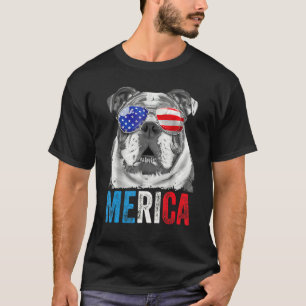 English Bulldog 4th Of July Merica Men Usa Flag 1 T-Shirt