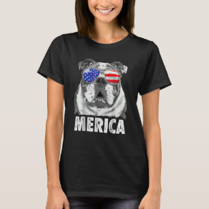 English Bulldog 4th Of July Merica Men Usa Flag T-Shirt
