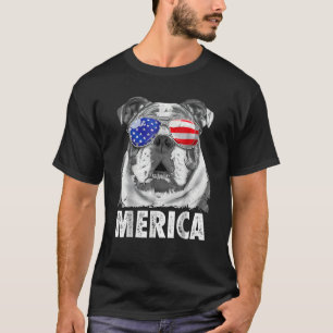 English Bulldog 4th Of July Merica Men Usa Flag T-Shirt
