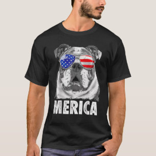 English Bulldog 4th Of July Merica Men Usa Flag T-Shirt