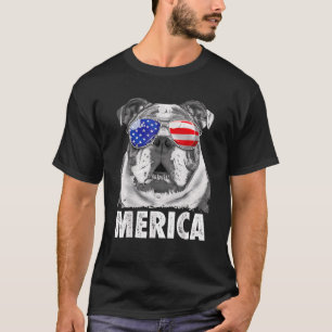 English Bulldog 4th Of July Merica Men Usa Flag T-Shirt