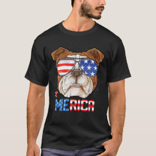 English Bulldog 4Th Of July Merica Men Women Ameri T-Shirt