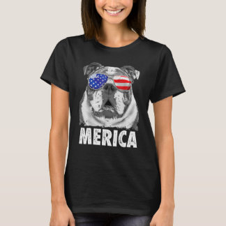 English Bulldog 4th of July Merica Men Women USA F T-Shirt