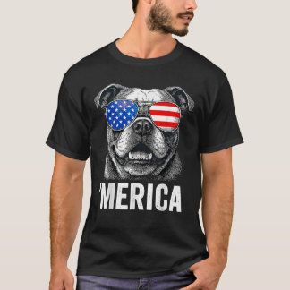 English Bulldog 4th of July Merica Men Women USA F T-Shirt