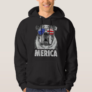 English Bulldog 4th Of July Merica Men Women Usa Hoodie