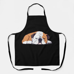 English Bulldog Adorable Cute Animal Sleeping Calm Apron
