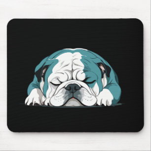 English Bulldog Adorable Cute Animal Sleeping Calm Mouse Mat