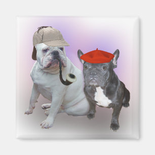 English Bulldog and French Bulldog Magnet