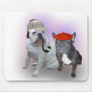 English Bulldog and French Bulldog Mouse Mat