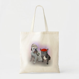 English Bulldog and French Bulldog Tote Bag