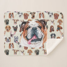 English bulldog and friends pet