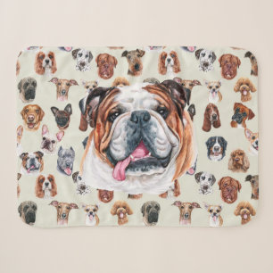 English bulldog and friends pet sherpa blanket