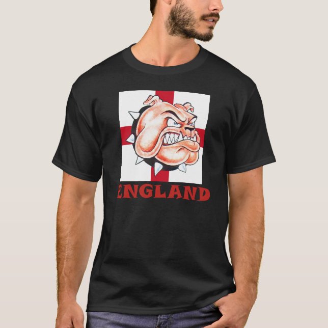 English Bulldog and St Georges Flag ENGLAND T-Shirt (Front)