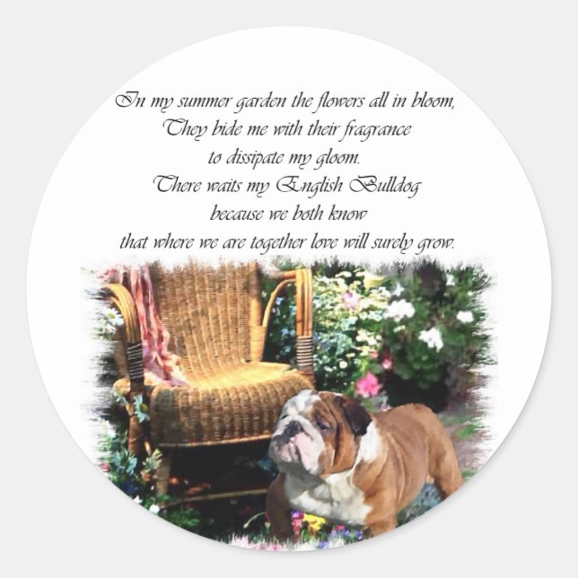 English Bulldog Art Gifts Classic Round Sticker (Front)