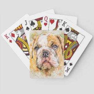 English Bulldog Art Playing Cards